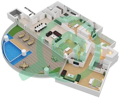 المخططات الطابقية لتصميم النموذج 2B شقة 4 غرف نوم - كافالي كوتور