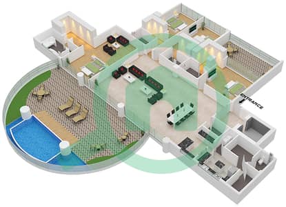 المخططات الطابقية لتصميم النموذج 4A شقة 4 غرف نوم - كافالي كوتور