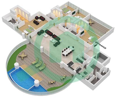 المخططات الطابقية لتصميم النموذج 4B شقة 4 غرف نوم - كافالي كوتور