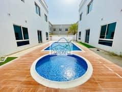 Away From Fly Zone Private Entrance 3 Bedroom all master Villa/Maid Room/ TV lounge/shared swimming pool /2 Parking space/available for Rent in Mirdif