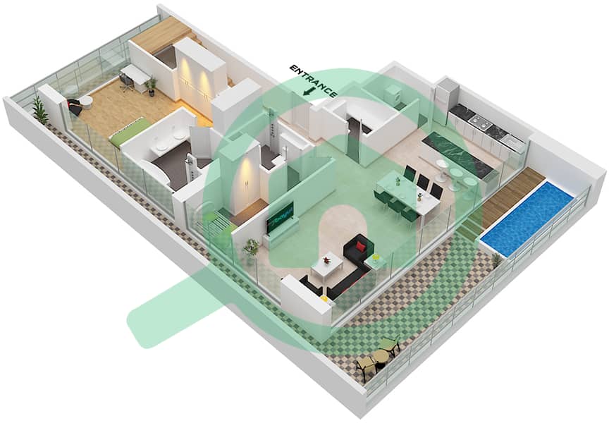 Type 3 Floor 29 Lower The Orchard Place Tower B - 3 Bedroom Penthouse Type 3 FLOOR 29 Floor plan Type 3 Floor 29 Lower interactive3D