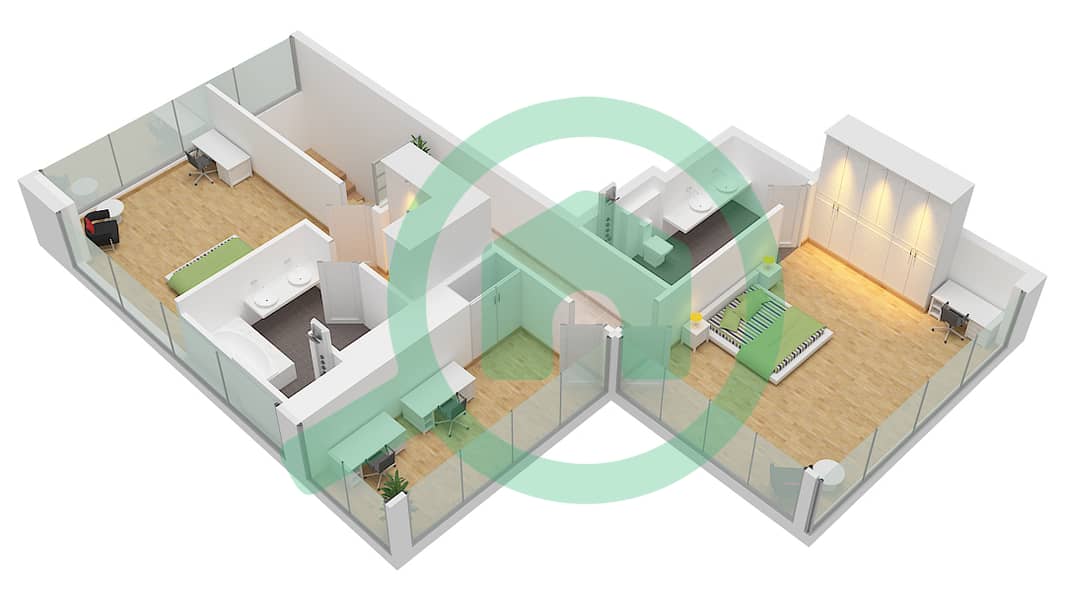 Type 3 Floor 29 Upper The Orchard Place Tower B - 3 Bedroom Penthouse Type 3 FLOOR 29 Floor plan Type 3 Floor 29 Upper interactive3D