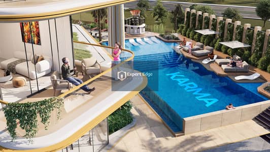 شقة 2 غرفة نوم للبيع في مدينة دبي الرياضية، دبي - Terrace & Pool. png