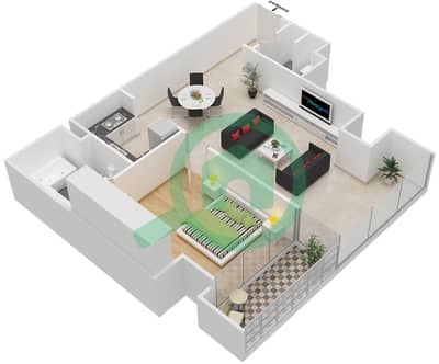 Maze Tower - 1 Bed Apartments Unit 4 Floor plan