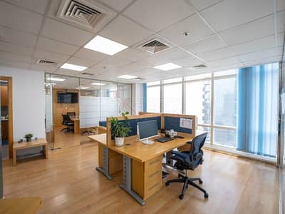 Office for Rent in Jumeirah Lake Towers (JLT), Dubai - Fitted & Furnished Office | Corner Unit | Marina View