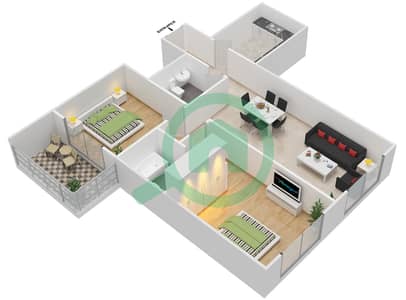 Lavender Tower - 2 Bed Apartments Unit 3 Floor 7-41 Floor plan