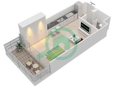 Azizi Grand - Studio Apartments Type 2A Floor plan
