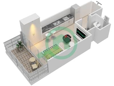 Azizi Grand - Studio Apartments Type 1A Floor plan