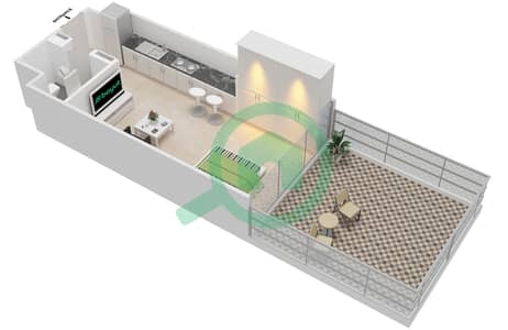 阿齐兹大区 - 单身公寓类型3A戶型图