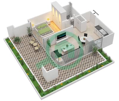 Azizi Riviera 5 - 1 Bedroom Apartment Type 1 FLOOR 1 Floor plan