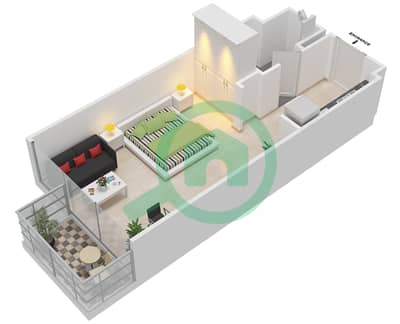 Azizi Riviera 5 - Studio Apartment Type 1 FLOOR 2-9 Floor plan