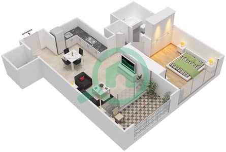 Vida Za'abeel - 1 Bedroom Apartment Unit 3 FLOOR 2-14 Floor plan