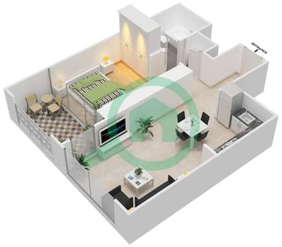 维达萨阿比尔公寓 - 1 卧室公寓单位12 FLOOR 2-14戶型图