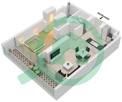 Jade Tower - Апартамент 1 Спальня планировка Единица измерения 09 FLOOR 20-28