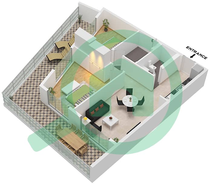 Weybridge Gardens 2 - 2 卧室公寓类型／单位3 / UNIT 24戶型图 Type 3 Unit 24 interactive3D