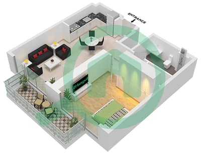 Seapoint Tower 2 - 1 Bedroom Apartment Unit 4 FLOOR 21-40 Floor plan Seapoint Tower 2 - 1 Bedroom Apartment Unit 4 FLOOR 21-40 Floor plan