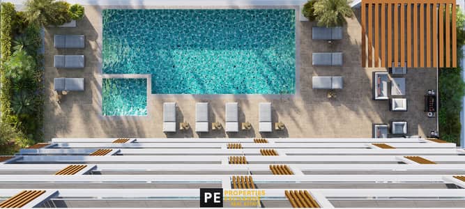 2 Bedroom Apartment for Sale in Al Furjan, Dubai - Jannus_Pool top view without People. jpg