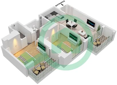 河畔新月 310 号 - 2 卧室公寓类型／单位C-VARIENT 1 /UNIT 10戶型图