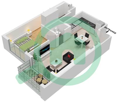 河畔新月 310 号 - 1 卧室公寓类型／单位A / UNIT 01戶型图