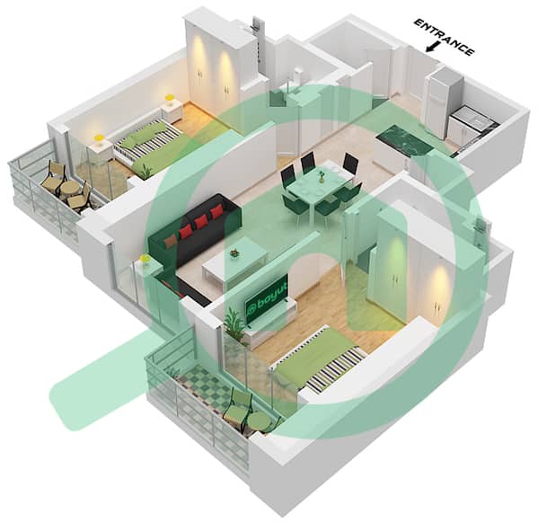 Type A Unit 02, Floor 9-21, 26-38