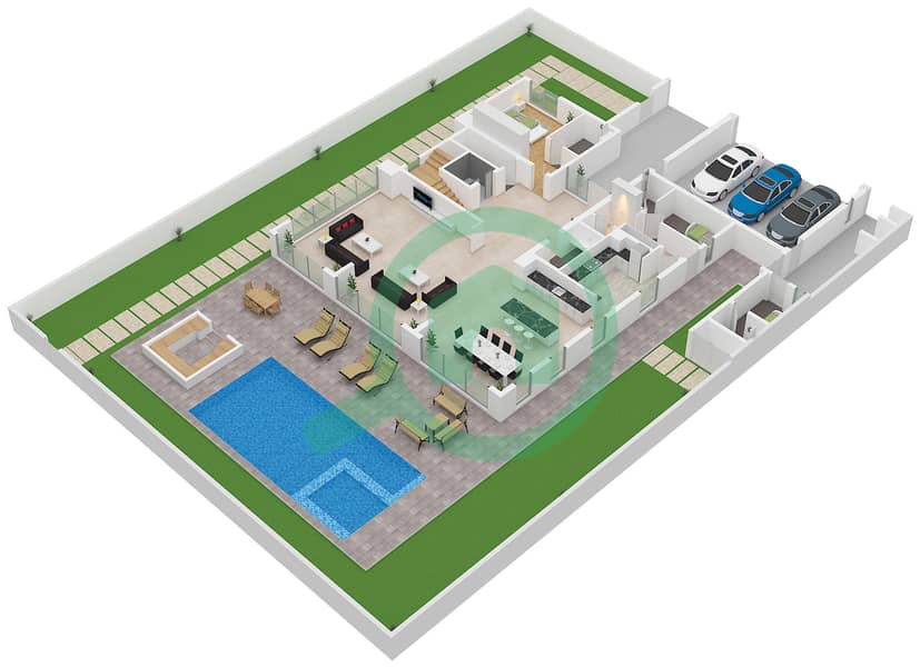 Farm Gardens 2 - 5 Bedroom Villa Type HORIZON-MIRROR Floor plan Type Horizon-Mirror Floor Ground interactive3D