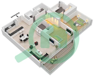 Serenia Living Tower 1 - 2 Bedroom Apartment Type 2-B Floor plan