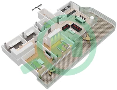 Serenia Living Tower 1 - 2 Bedroom Apartment Type 5-A Floor plan