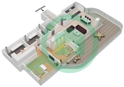 Serenia Living Tower 1 - 2 Bedroom Apartment Type 5-B Floor plan