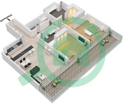 Serenia Living Tower 1 - 2 Bedroom Apartment Type 6-A Floor plan