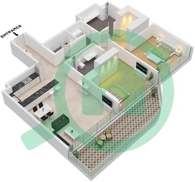 Serenia Living Tower 1 - 2 Bedroom Apartment Type 6-B Floor plan
