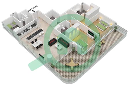 Serenia Living Tower 1 - 2 Bedroom Apartment Type 7 Floor plan