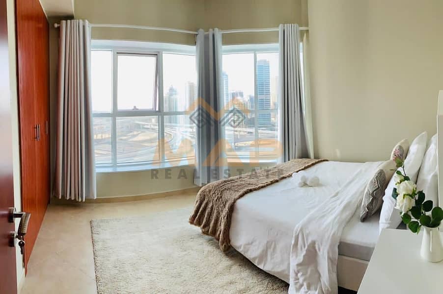 2 Bedroom with Balcony Lake View Apartment for Rent Fully Furnished in JLT 10min walk DMCC Metro Station.