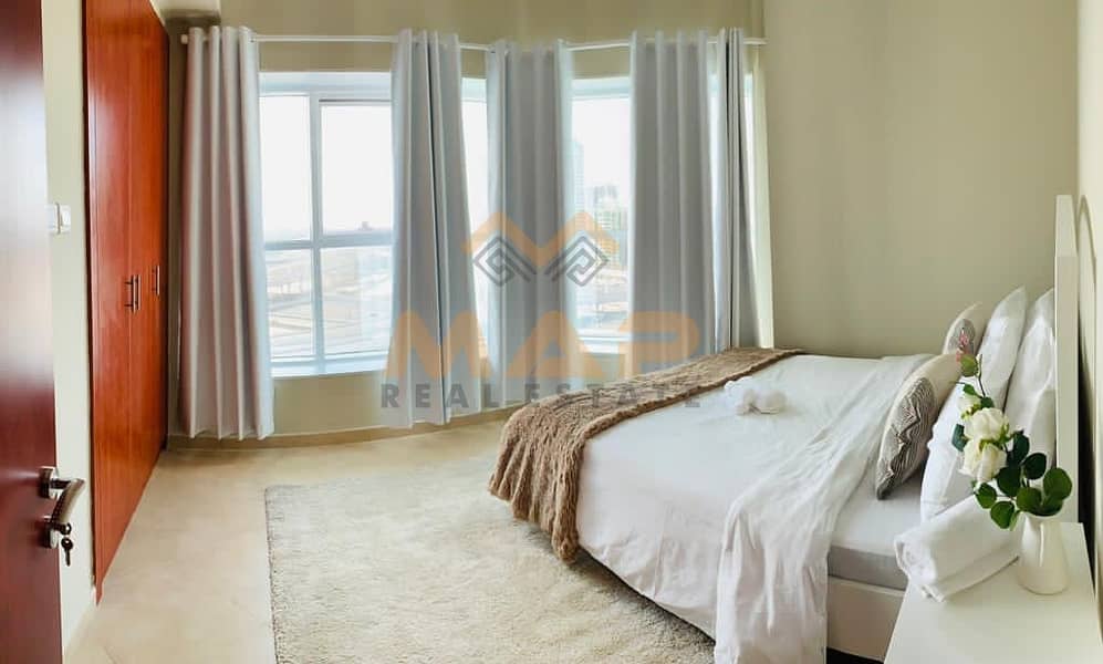 2 Bedroom with Balcony Lake View Apartment for Rent Fully Furnished in JLT 10min walk DMCC Metro Station.