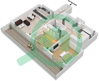 Serenia Living Tower 1 - 2 Bedroom Apartment Type 6 Floor plan