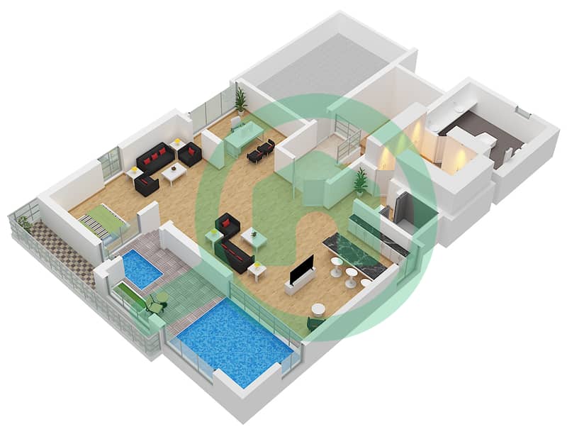 Paradise Hills - Grundriss für 6 Schlafzimmer Villa Typ A3 Type A3 Floor Second interactive3D