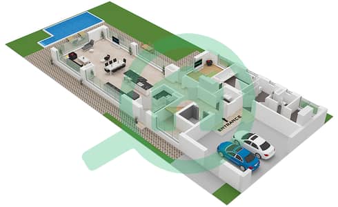 المخططات الطابقية لتصميم النموذج A فیلا 4 غرف نوم - مساكن نوبو