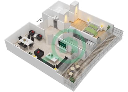 Beach Tower A - 1 Bedroom Apartment Type 9 Floor plan