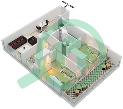 Diva - 3 Bedroom Apartment Type B Floor plan
