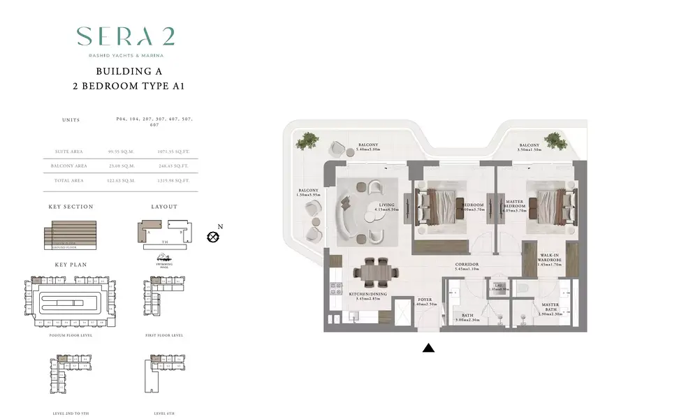 2 BR floor plan