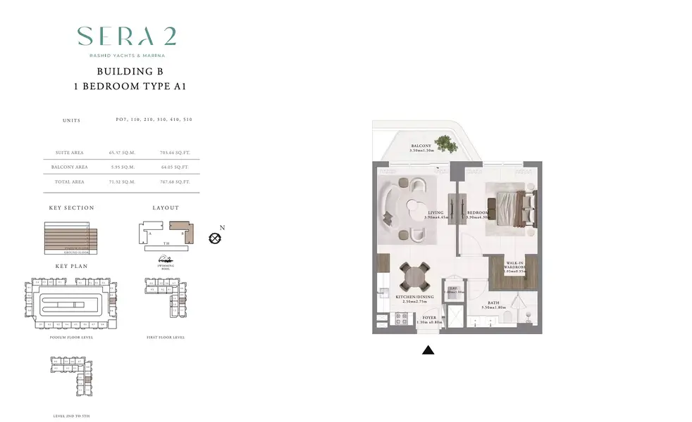 1 BR floor plan