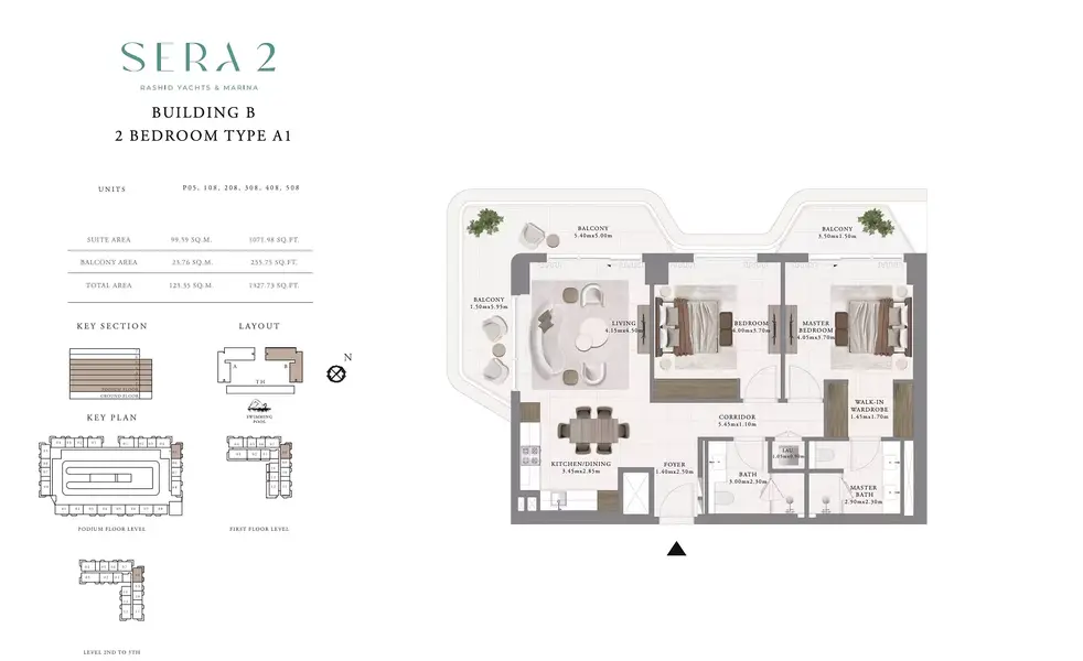 2 BR floor plan