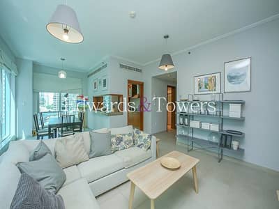 1 Bedroom Apartment for Rent in Dubai Marina, Dubai - Fully Furnished | Low Floor with Partial Sea View