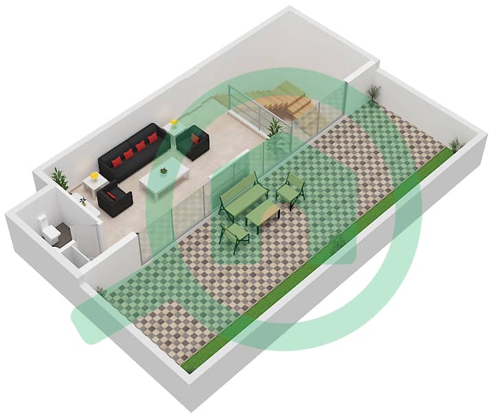 Type B, Floor Upper 12 Samia Azizi - 2 Bedroom Apartment Type B Floor plan Type B, Floor Upper 12 interactive3D