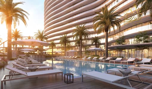 Студия Продажа в Аль Марджан Айленд, Рас-эль-Хайма - pool close up view final. jpg