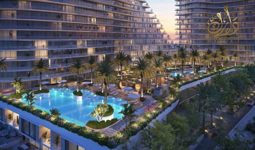 2 Bedroom Apartment for Sale in Al Marjan Island, Ras Al Khaimah - Pool Podium View 01 final. jpg