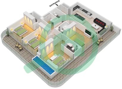 Ocean Pearl by SD - 4 卧室公寓类型／单位A / UNIT 02 FLOOR 6戶型图