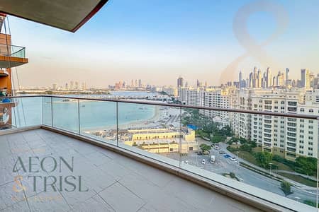2 Bedroom Apartment for Rent in Palm Jumeirah, Dubai - Sapphire 2 BR+Study Sea and Burj Al Arab Views