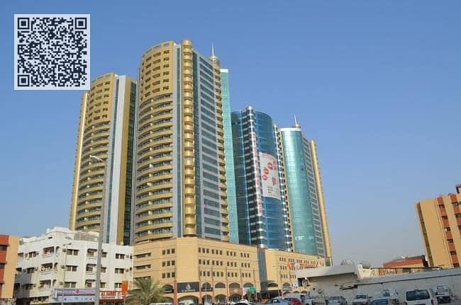 Studio Apartment with balcony for rent in Horizon Towers, Ajman