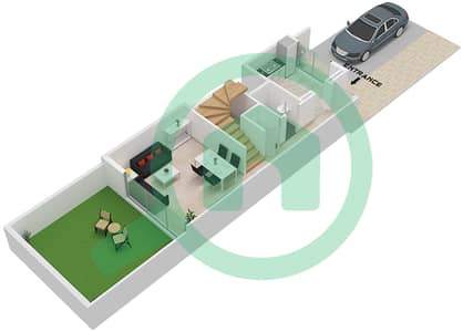 المخططات الطابقية لتصميم النموذج C تاون هاوس 3 غرف نوم - آر هيلز