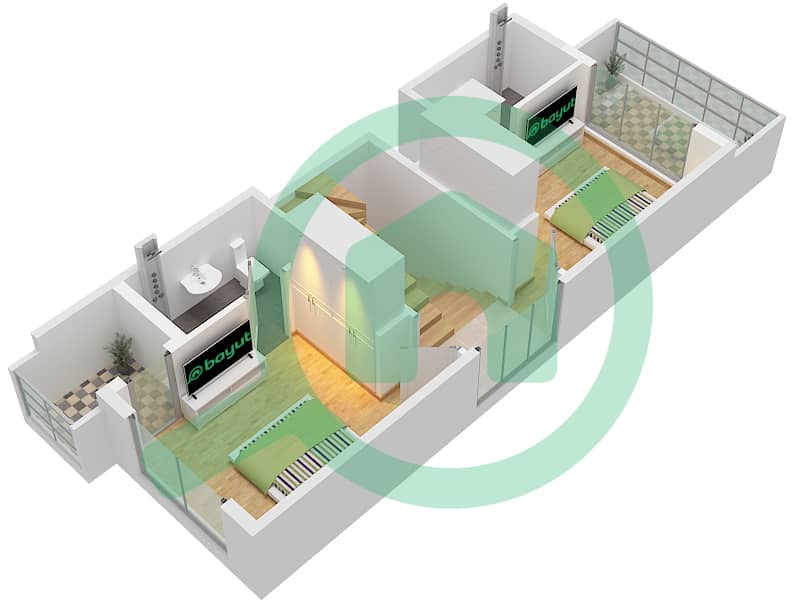 R. Hills - 3 Bedroom Townhouse Type C Floor plan Type C Floor First interactive3D
